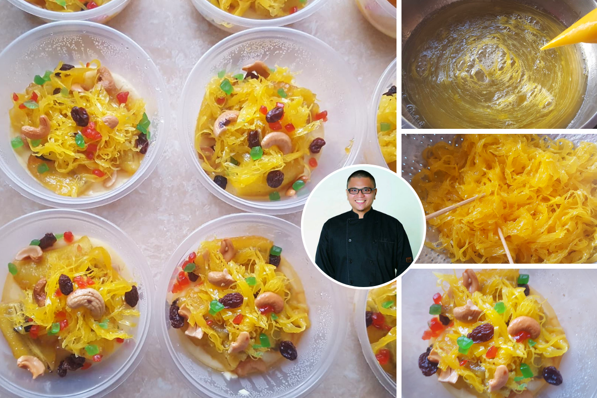 Cara Mudah Buat Jala Mas Untuk Hidangan Puding Raja.