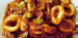 Sambal Tumis Sotong petai