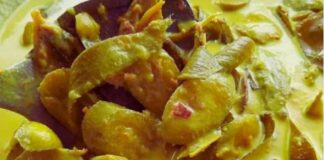 Pisang Muda Masak Lemak Cili Api Tempoyak, Pekat Elok Kuahnya