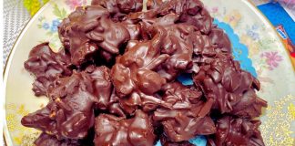 Biskut Chocolate Almond Cluster Viral, Guna Tiga Bahan
