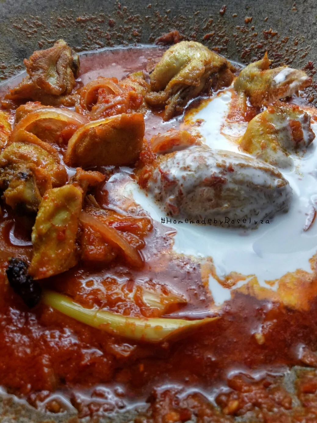 Ayam Masak Merah, Letak Santan. Resipi Orang Dulu Dulu