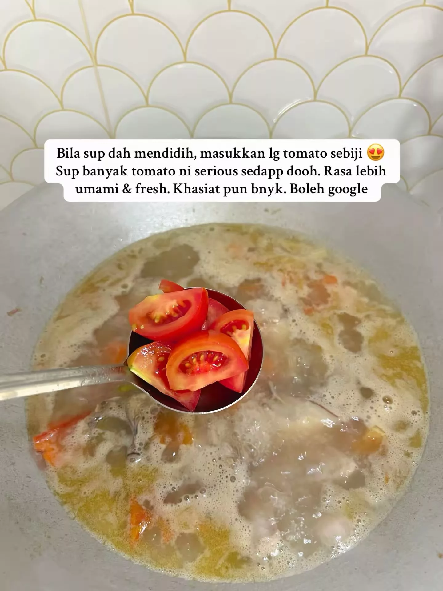 Resipi Sup Ayam Tomato Mudah, Comfort Food Bila Tak Sihat