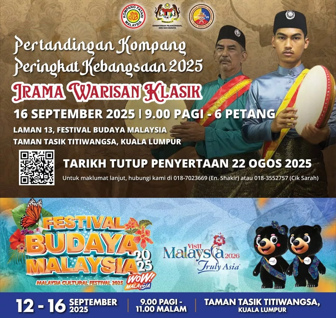 Festival Budaya Malaysia 2025, 5 Hari Penuh Warna, Irama & Rasa di Taman Tasik Titiwangsa