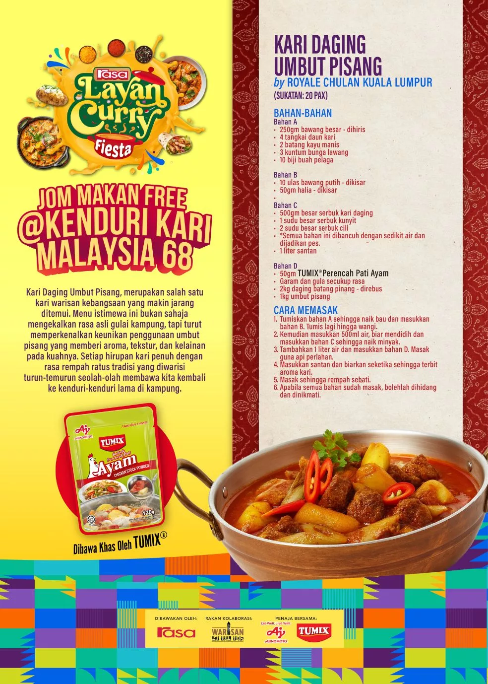 RASA Layan Curry Fiesta Meriah! Kenduri Kari Malaysia 68 Dibawakan Khas oleh TUMIX® Jadi Tumpuan Di FBM 2025