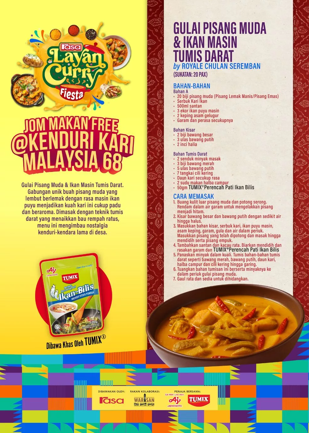 RASA Layan Curry Fiesta Meriah! Kenduri Kari Malaysia 68 Dibawakan Khas oleh TUMIX® Jadi Tumpuan Di FBM 2025