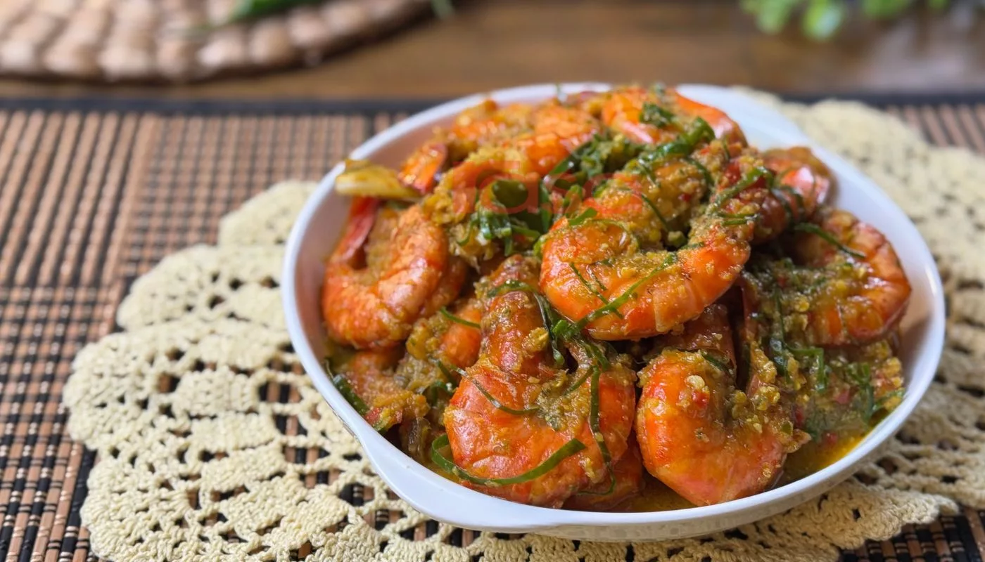 udang sambal santan daun kunyit
