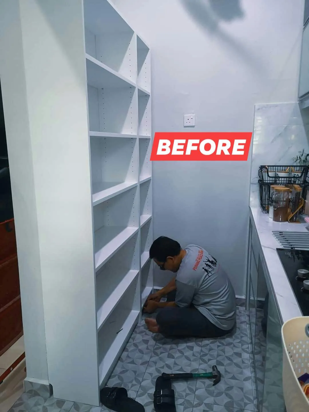 Buat Sendiri Pantri Dapur Guna 2 Rak Saja. Kemas & Jimat!
