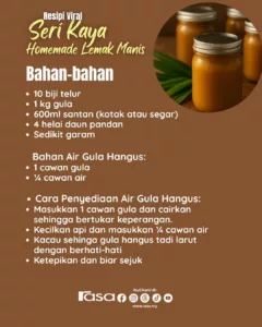 Resipi Seri Kaya Homemade Lemak Manis, Warisan Ibu Paling Wangi & Lembut 9 Resipi Seri Kaya Homemade Lemak Manis, Warisan Ibu Paling Wangi & Lembut