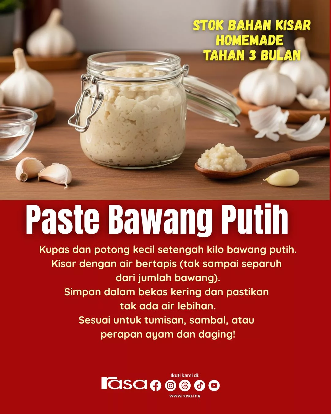 Rahsia Dapur Mak-Mak: Stok Bahan Kisar Homemade Tahan 3 Bulan, Jimat Masa & Wangi Macam Baru Kisar!