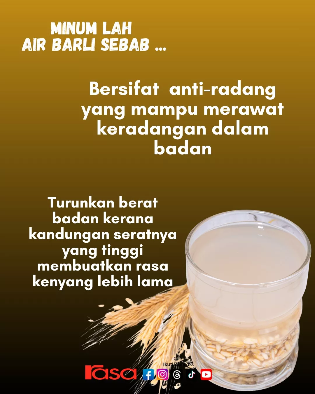 Rugi Kalau Tak Minum Air Barli: Khasiat Air Barli Yang Luar Biasa Untuk Kesihatan! 20 Rugi Kalau Tak Minum Air Barli: Khasiat Air Barli Yang Luar Biasa Untuk Kesihatan!