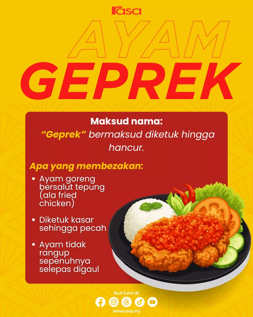 Perbezaan Ayam Gepuk Ayam Geprek Ayam Penyet: Panduan Lengkap & Menarik Untuk Peminat Makanan