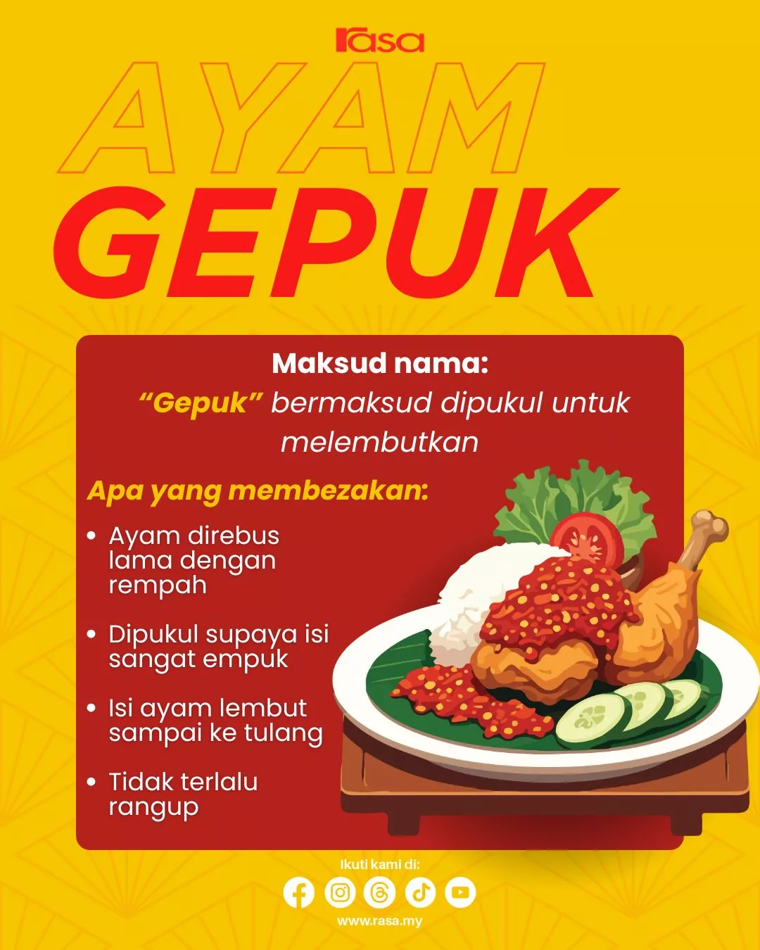 Perbezaan Ayam Gepuk Ayam Geprek Ayam Penyet: Panduan Lengkap & Menarik Untuk Peminat Makanan