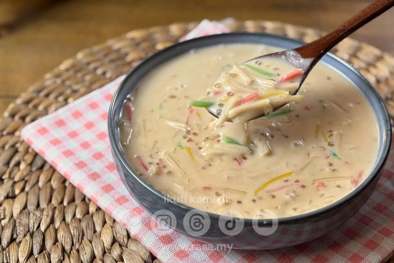 Bubur Chacha Bersagu Lemak Berkrim & Kenyal. Resipi Mudah Confirm Licin