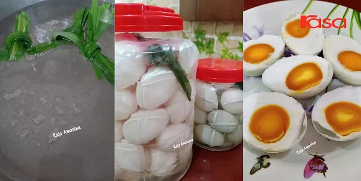 Cara Buat Sendiri TELUR MASIN Cantik Kejadiannya, Penting Didihkan Air Hingga Naik Bunga Garam!