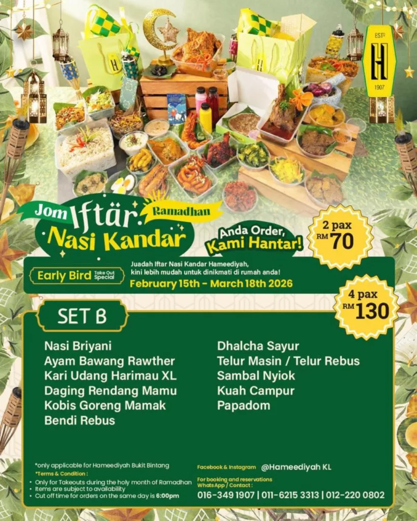 Raikan Ramadan & Aidilfitri Bersama Hameediyah, Dari Iftar Nasi Kandar Hingga Pakej Open House Eksklusif