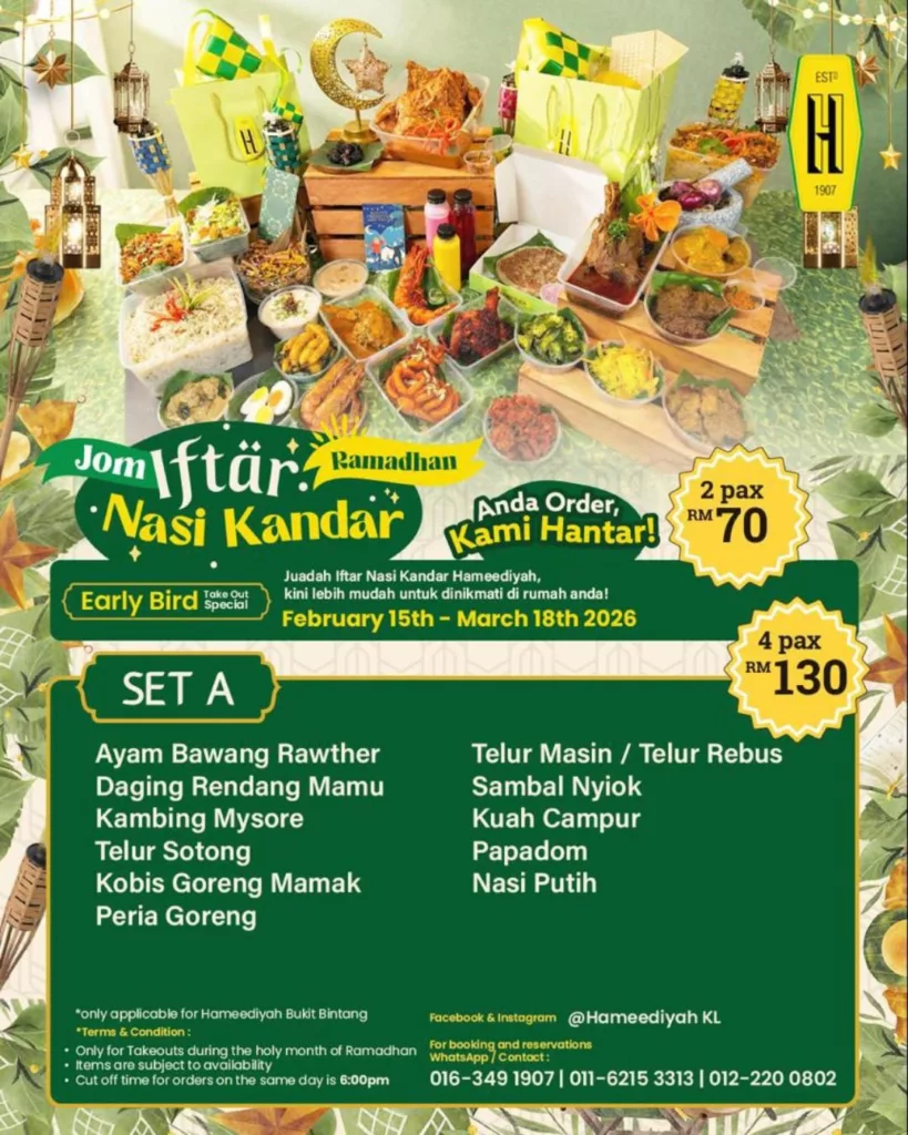 Raikan Ramadan & Aidilfitri Bersama Hameediyah, Dari Iftar Nasi Kandar Hingga Pakej Open House Eksklusif