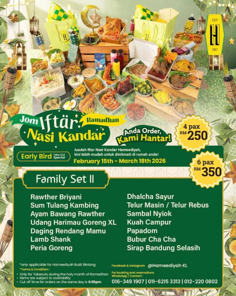 Raikan Ramadan & Aidilfitri Bersama Hameediyah, Dari Iftar Nasi Kandar Hingga Pakej Open House Eksklusif