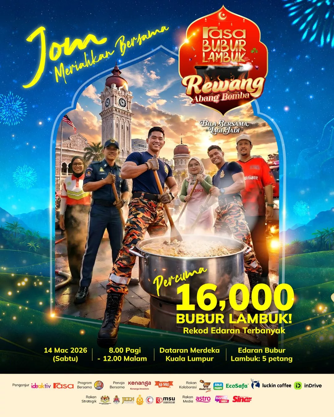 RASA Bubur Lambuk Rewang Abang Bomba 2026 Bakal Pecah Rekod Malaysia Dengan 16,000 Pek Bubur Lambuk