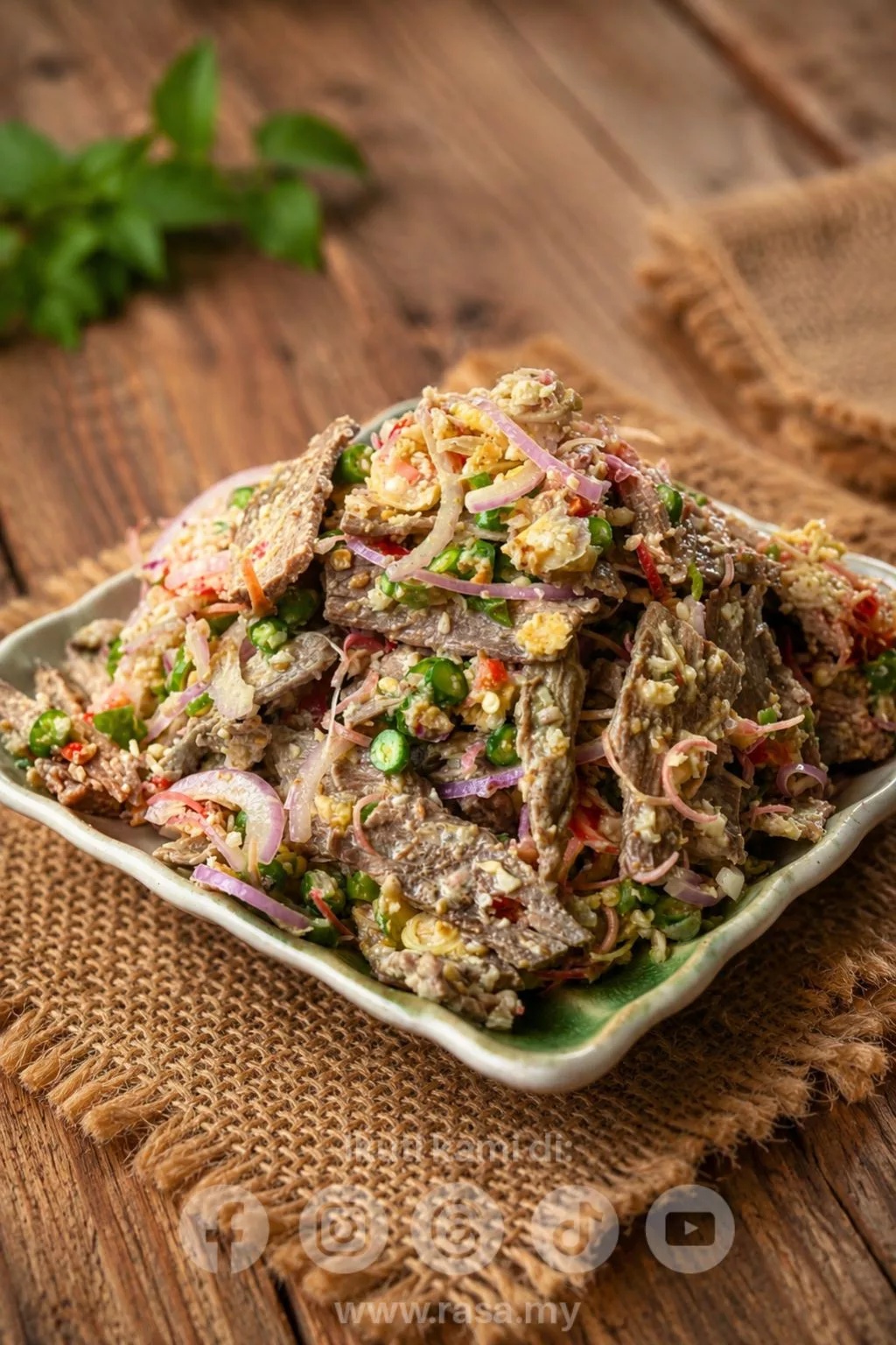 Kerabu Daging Kacang Panjang Paling Sedap. Resipi Power Pedas, Masam & Beraroma