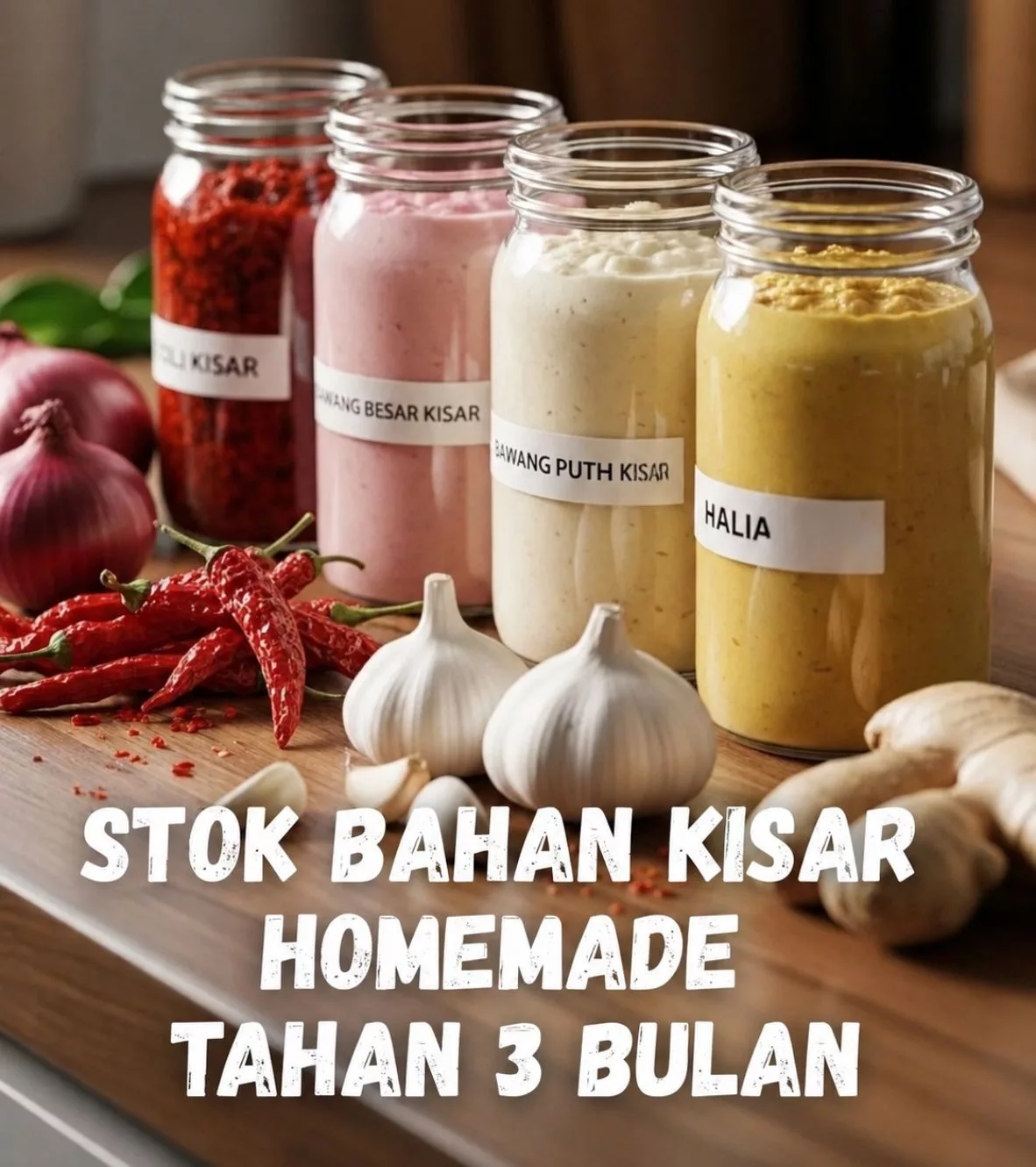 Rahsia Dapur Mak-Mak: Stok Bahan Kisar Homemade Tahan 3 Bulan, Jimat Masa & Wangi Macam Baru Kisar! 9 Rahsia Dapur Mak-Mak: Stok Bahan Kisar Homemade Tahan 3 Bulan, Jimat Masa & Wangi Macam Baru Kisar!
