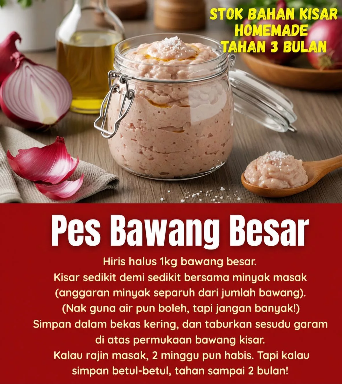 Rahsia Dapur Mak-Mak: Stok Bahan Kisar Homemade Tahan 3 Bulan, Jimat Masa & Wangi Macam Baru Kisar! 11 Rahsia Dapur Mak-Mak: Stok Bahan Kisar Homemade Tahan 3 Bulan, Jimat Masa & Wangi Macam Baru Kisar!