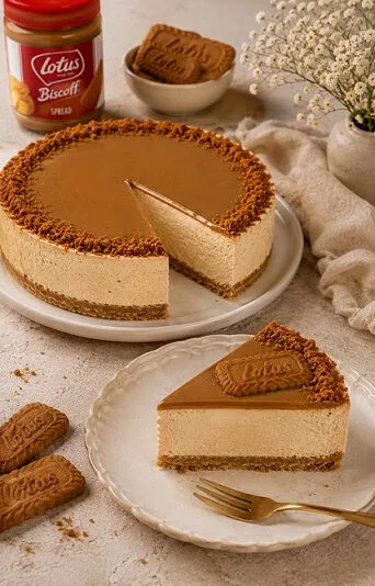 Resipi No-Bake Lotus Biscoff Cheesecake Mudah & Sedap, Tak Perlu Oven & Confirm Jadi!