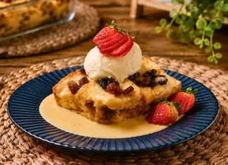 Puding Roti Sos Kastard Paling Sedap, Lembut & Berkrim Confirm Jadi