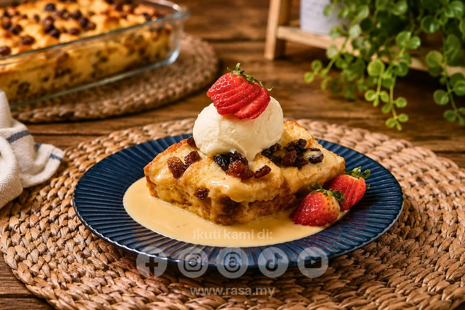 Puding Roti Sos Kastard Paling Sedap, Lembut & Berkrim Confirm Jadi 5 puding roti sos kastard