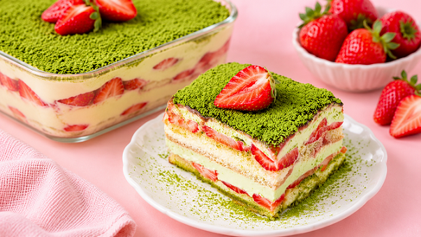 Strawberry Matcha Tiramisu