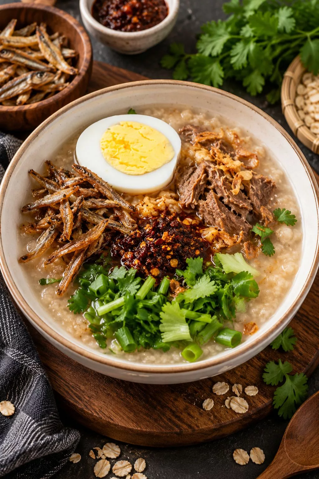 Bubur Rolled Oat Daging Sedap, Resipi Mudah & Menyelerakan! 2 Bubur Rolled Oat Daging